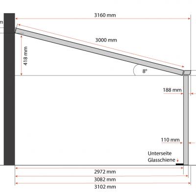 Seitenansicht Tiefe 3 m